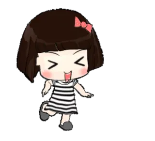 😆 Cartoon, Mädchen, Süß, Anime, Chibi, Fröhlich telegram sticker