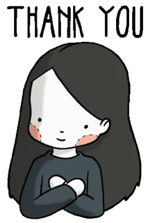 😊 THANK YOU thank you, greeting, cartoon, girl, polite, grateful telegram sticker