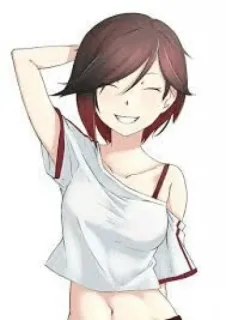 😅 anime, menina, mulher, sorrindo, retrato, desenho animado telegram sticker