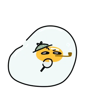 🍳 Ei, Detektiv, Lupe, Cartoon, Essen, Lustig, Süß, Ermittler telegram sticker