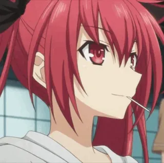 🔥 anime, red hair, character, lollipop telegram sticker