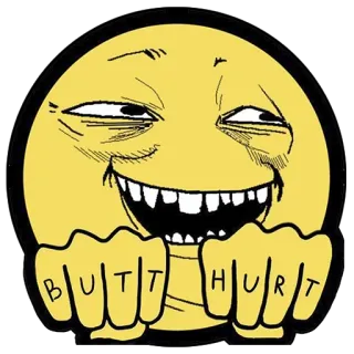 🌝 BUTT HURT meme, internet, humor, funny, butt, hurt whatsapp sticker