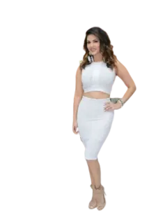 😋 Frau, weiß, Rock, Crop Top, Mode, Model whatsapp sticker