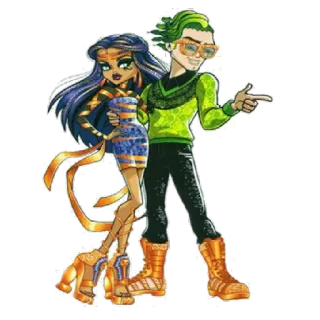 💑 Cleo de Nile Monster High monster high, cleo de nile, cartoon character, monster, doll telegram sticker