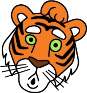 😯 tigre, animale, cartoni animati, fauna selvatica, zoo, gatto whatsapp sticker
