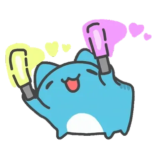 💕 кот, милый, мультфильм, каваий, наклейка, лайтстики whatsapp sticker