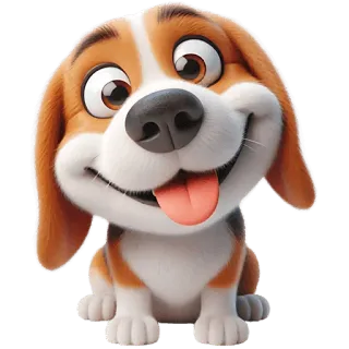 😛 dog, cute, animal, beagle, pet, puppy telegram sticker