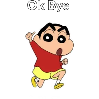 🖐 Shin-chan Crayon Shin-chan Ok Bye Shin-chan, Crayon Shin-chan, Anime, Cartoon, Tschüss, Winken, Gruß whatsapp sticker