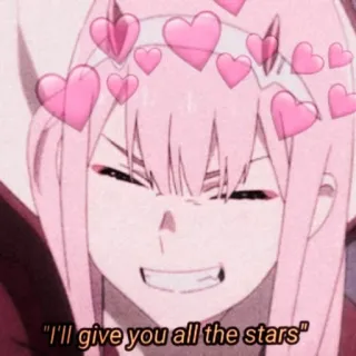 🍓 Zero Two Darling in the Franxx I'll give you all the stars Anime, Herz, Liebe, Pink, Darling in the Franxx, Zero Two telegram sticker