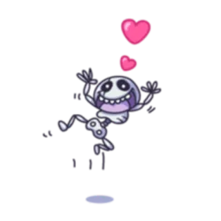 😍 skeleton, hearts, cute, cartoon telegram sticker