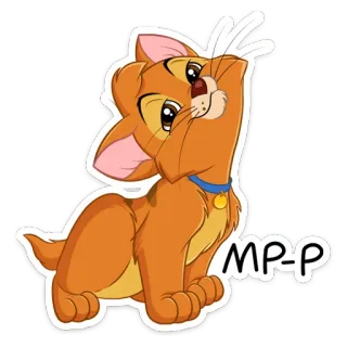 😻 Oliver Oliver & Company MP-P mèo, mèo con, động vật, hoạt hình, Disney, Oliver và những người bạn telegram sticker