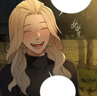 🥢 woman, blonde, smiling, happy, laughing, earrings telegram sticker