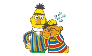 😶 Bert and Ernie Sesame Street เบิร์ต, เออร์นี่, เซซามีสตรีท, มิตรภาพ, การ์ตูน, หุ่นกระบอก telegram sticker
