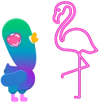 Neon Pigeon telegram stickers