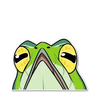 🐍 rana, verde, anfibio, dibujos animados, animal whatsapp sticker