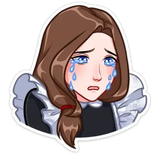 😭 weinen, traurig, emotion, tränen, mädchen, mädchen telegram sticker