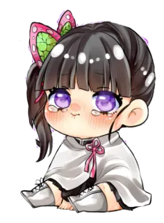 🥺 Kanao Tsuyuri Demon Slayer 动漫, 鬼灭之刃, 栗花落香奈乎, Q版, 可爱 whatsapp sticker