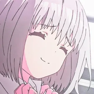😌 Anime, Chica, Linda, Sonrisa, Dibujo animado, Ilustración telegram sticker