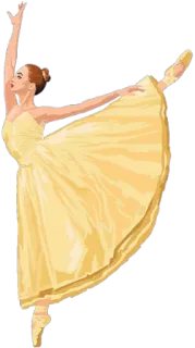 💃 ballet, danseur, robe jaune, ballerine, danse, art telegram sticker