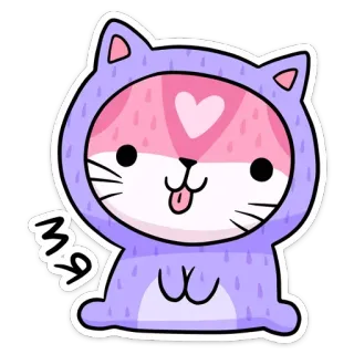 😛  мя gato, animal, fofo, adesivo, desenho animado, kawaii telegram sticker