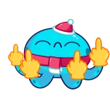 🖕 octopus, middle finger, cartoon, sticker, offensive telegram sticker