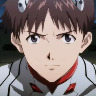 🤨 Shinji Ikari Neon Genesis Evangelion アニメ, キャラクター, エヴァンゲリオン, シンジ, 碇 telegram sticker