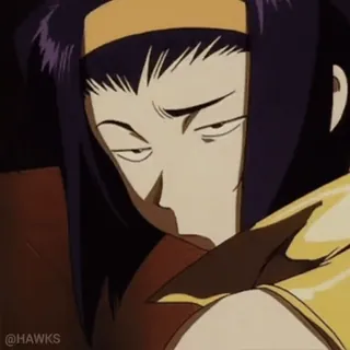 😒 Faye Valentine Cowboy Bebop faye valentine, anime, cowboy bebop, bounty hunter, space western telegram sticker