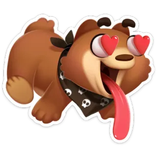 😍 собака, мультфильм, любовь, сердечки, милый, животное whatsapp sticker