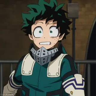 🟧 Izuku Midoriya My Hero Academia Anime, Manga, Superheld, Junge, Grüne Haare, Deku, My Hero Academia whatsapp sticker