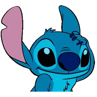 🤔 Stitch Lilo & Stitch Disney, Hoạt hình, Người ngoài hành tinh, Dễ thương, Xanh dương telegram sticker