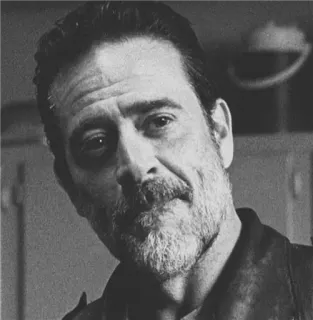 🙁 Negan The Walking Dead злодей, зомби, апокалипсис, кожаная куртка, бородатый whatsapp sticker