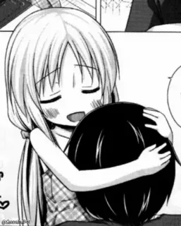 ❤️ anime, girl, hugging, cute, manga telegram sticker