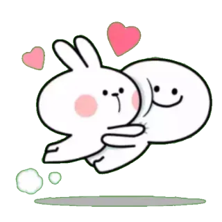 😍 зайчик, любовь, милый, сердце, мультик, животное, каваий whatsapp sticker
