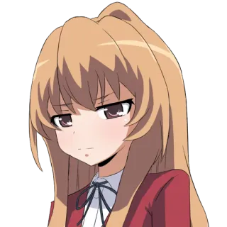 😕 Taiga Aisaka Toradora! anime, toradora, taiga, autocollant, dessin animé, mignon whatsapp sticker