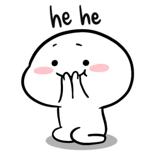 ☺️ he he cute, happy, cartoon, white, smiling telegram sticker