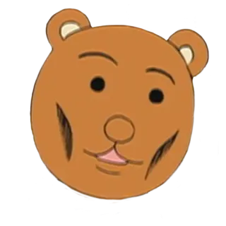 😮 ours, dessin animé, animal, mignon, tête telegram sticker