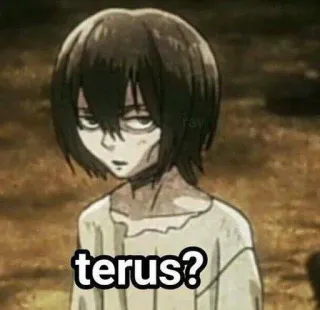 😭 terus? anime, expression, question, terus whatsapp sticker