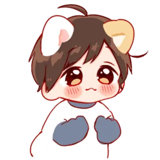 💞 lindo, kawaii, anime, chico, dibujos animados whatsapp sticker