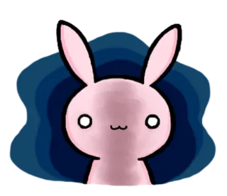 😐 lapin, lapinou, mignon, animal, rose, dessin animé whatsapp sticker