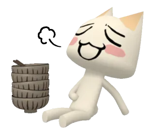 😋 gatto, carino, cartone animato, kawaii, rilassarsi, felice telegram sticker
