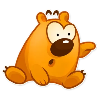 😯 cartone animato, orso, animale, carino, personaggio, adesivo telegram sticker