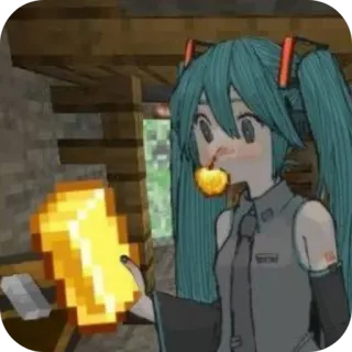 🤑 Hatsune Miku Minecraft telegram sticker