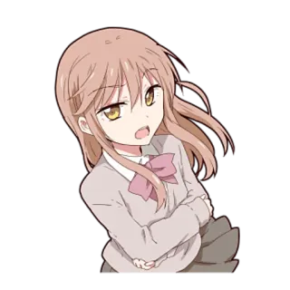 😤 anime, girl, school uniform, cartoon, illustration, female telegram sticker