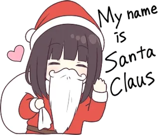 🎅 Santa Claus My name is Santa Claus дед мороз, рождество, праздник, милый, мультфильм, аниме telegram sticker
