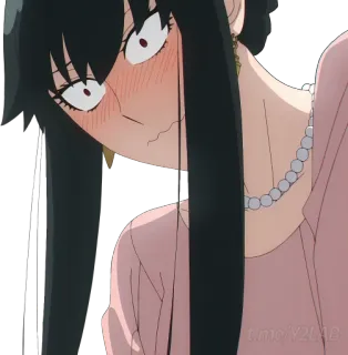 😳 Yor Forger Spy x Family yor forger, spy x family, animé, femme, rougir, gêné(e), dessin animé telegram sticker