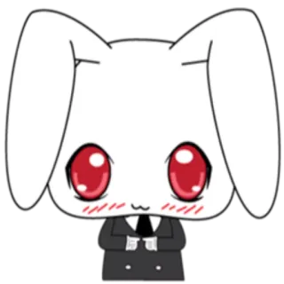 😌 兔子, 兔子, 卡哇伊, 可爱, 动漫, 漫画, Q版 whatsapp sticker