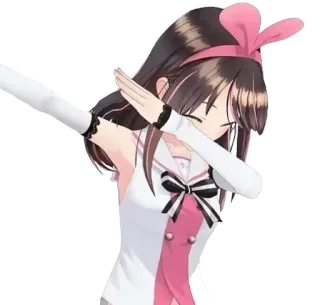 🙌 애니메이션, 만화, 댑, 여자, 분홍색 whatsapp sticker