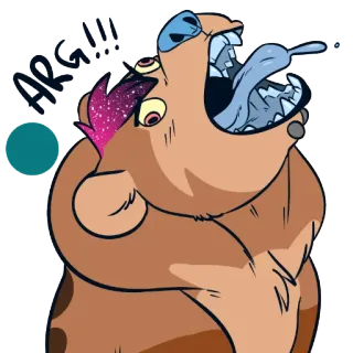 🌶 ARG!!! Desenho animado, Animal, Hiena, Bravo, Expressão, Gritando telegram sticker