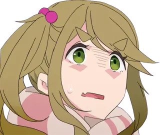 😱 动漫, 女孩, 害怕, 尴尬, 角色 telegram sticker