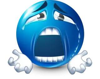 😭 triste, llorando, azul, emoji, emoción, lágrimas whatsapp sticker